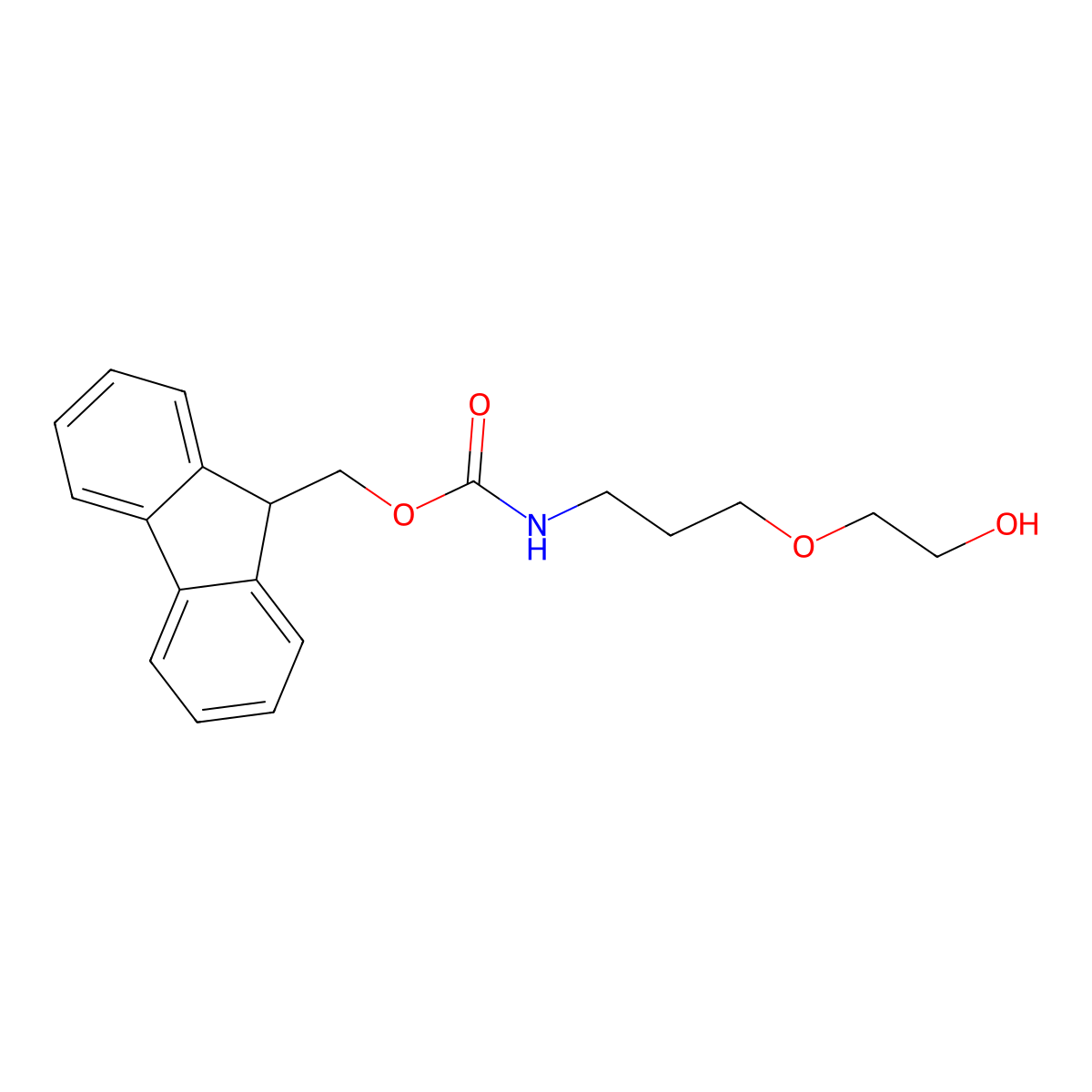 (9H-fluoren-9-yl)methyl N-[3-(2-hydroxyethoxy)propyl]carbamate molecular structure, CAS 1702972-33-5
