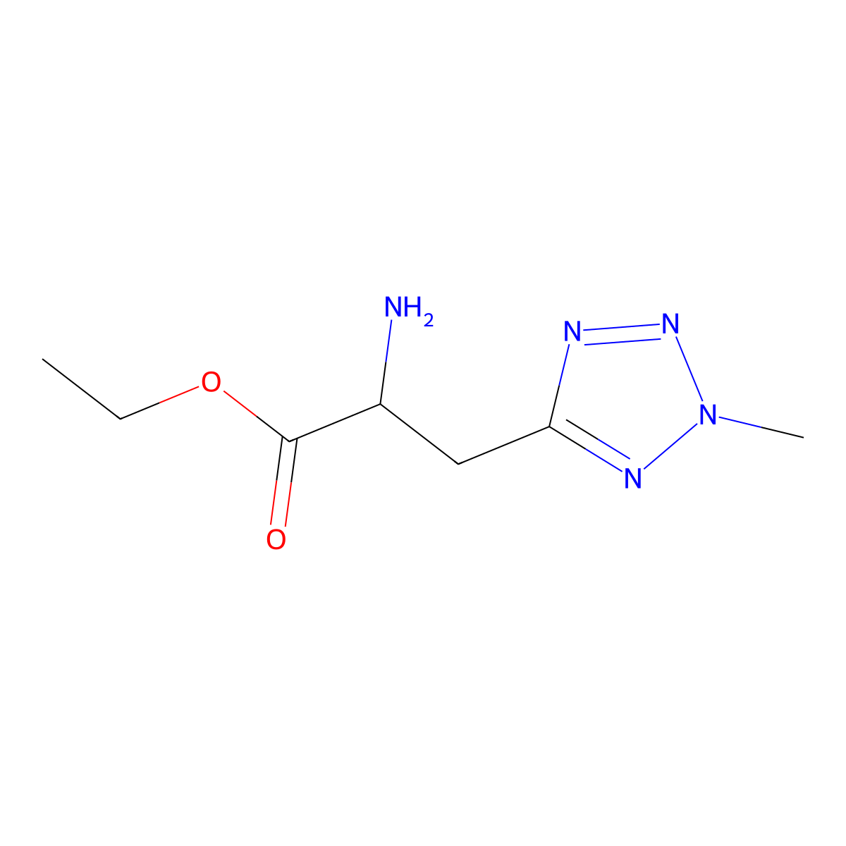 ethyl 2-amino-3-(2-methyl-2H-1,2,3,4-tetrazol-5-yl)propanoate molecular structure, CAS 1702973-05-4