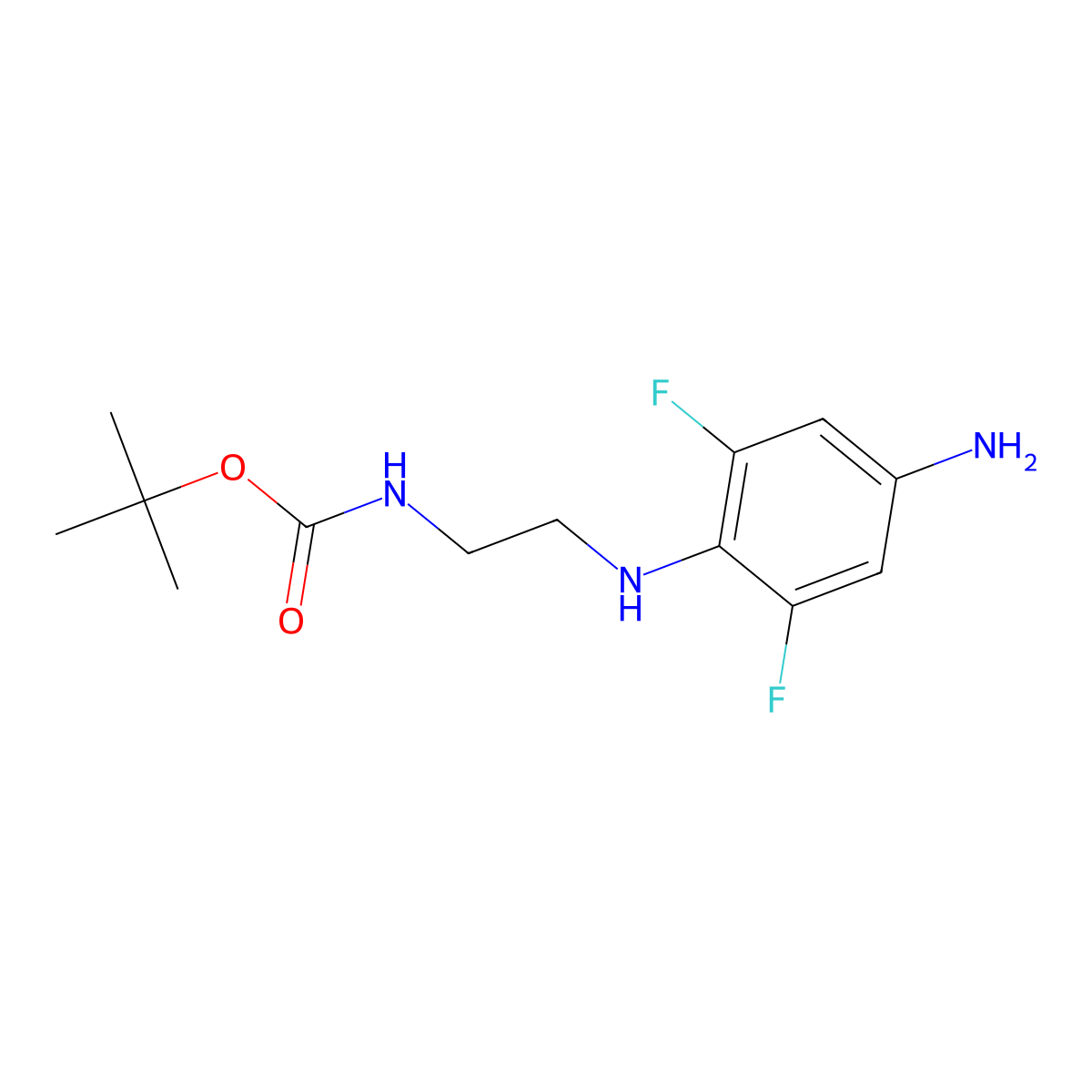 tert-butyl N-{2-[(4-amino-2,6-difluorophenyl)amino]ethyl}carbamate molecular structure, CAS 1702975-65-2