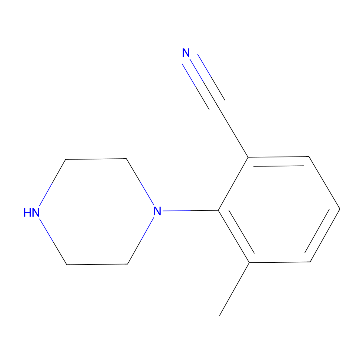 3-Methyl-2-(piperazin-1-yl)benzonitrile molecular structure, CAS 1702977-06-7