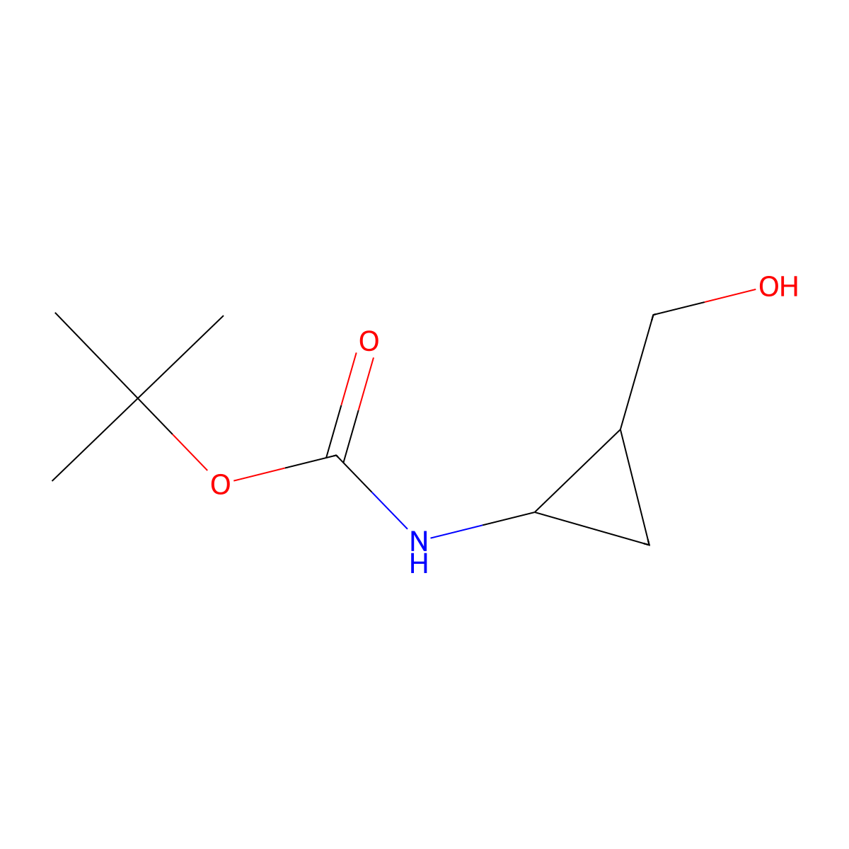 rac-tert-butyl N-[(1R,2S)-2-(hydroxymethyl)cyclopropyl]carbamate molecular structure, CAS 170299-61-3