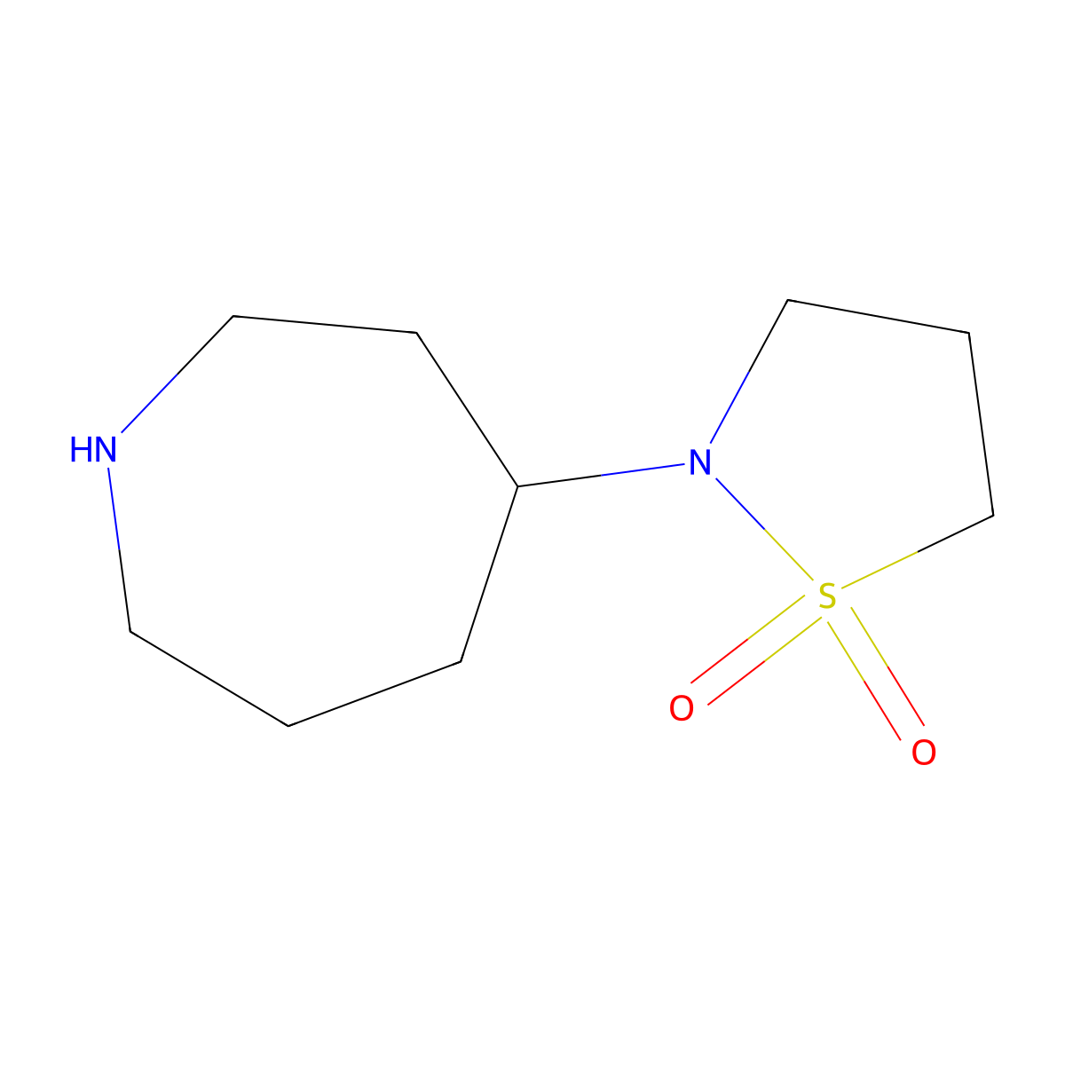 2-(Azepan-4-yl)-1lambda6,2-thiazolidine-1,1-dione molecular structure, CAS 1702993-63-2