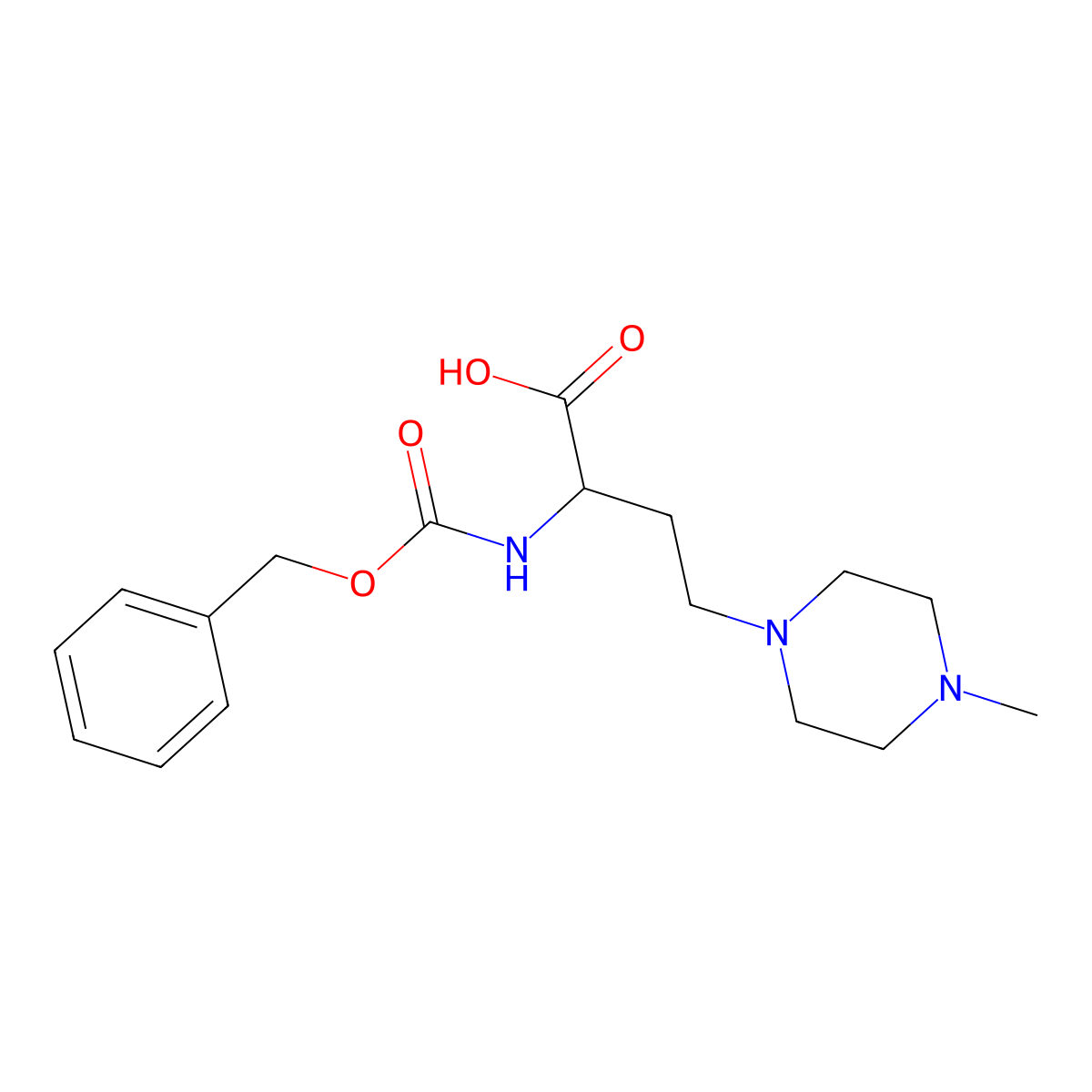 2-{[(Benzyloxy)carbonyl]amino}-4-(4-methylpiperazin-1-yl)butanoic acid molecular structure, CAS 1702995-44-5