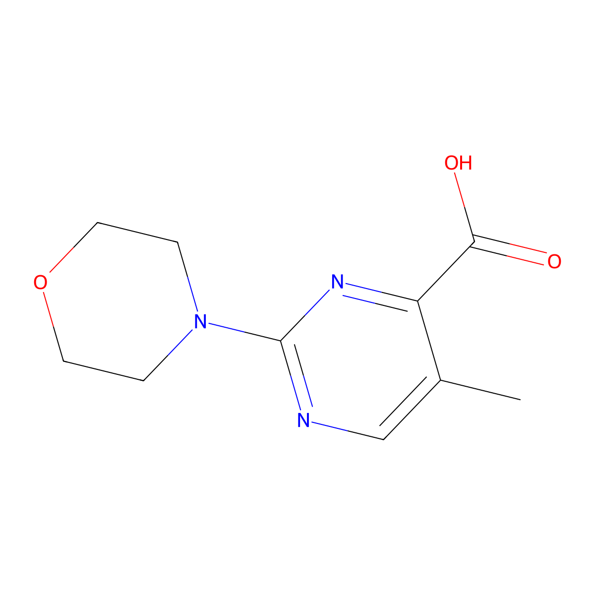 5-Methyl-2-(morpholin-4-yl)pyrimidine-4-carboxylic acid molecular structure, CAS 1702999-61-8