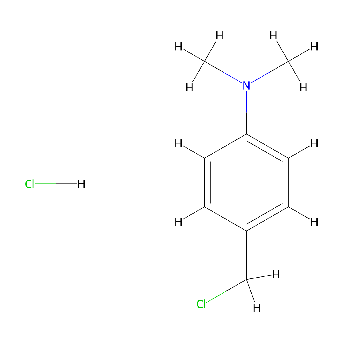 4-(chloromethyl)-N,N-dimethylaniline hydrochloride molecular structure, CAS 1703-47-5
