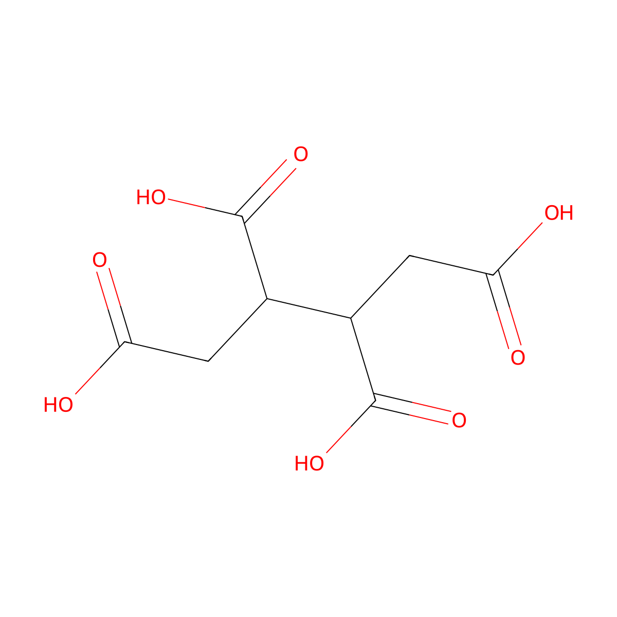 1,2,3,4-Butanetetracarboxylic acid molecular structure, CAS 1703-58-8
