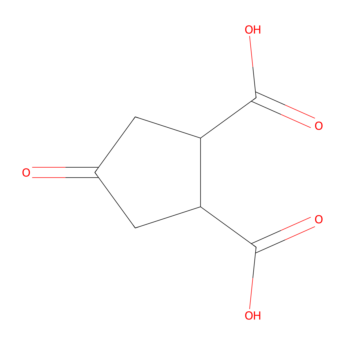 4-Oxo-1,2-cyclopentanedicarboxylic acid molecular structure, CAS 1703-61-3