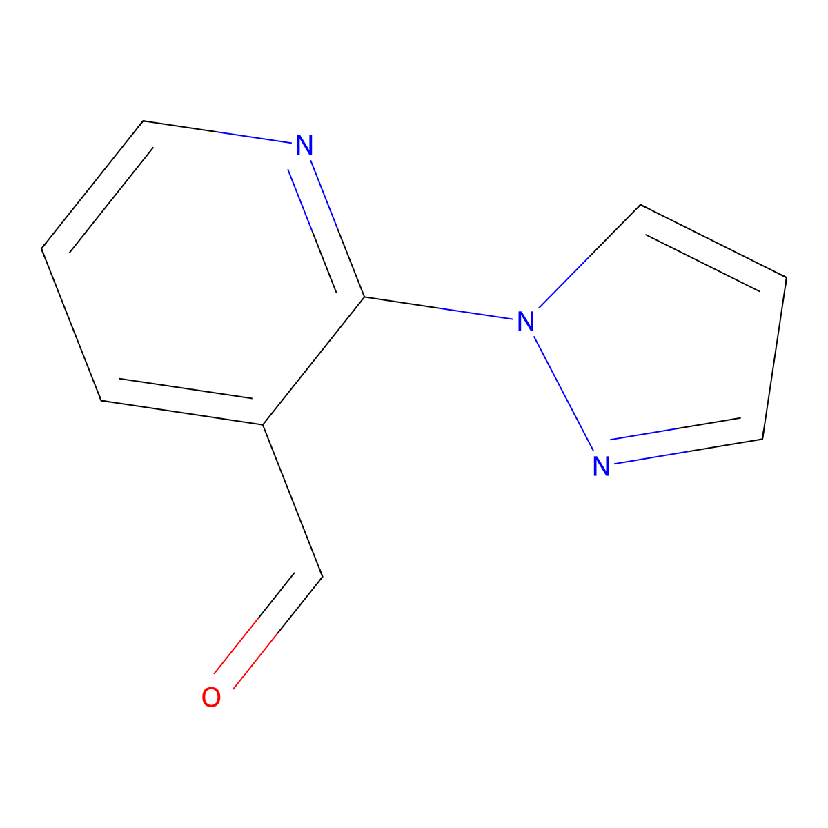 2-(1H-pyrazol-1-yl)nicotinaldehyde molecular structure, CAS 1703002-91-8