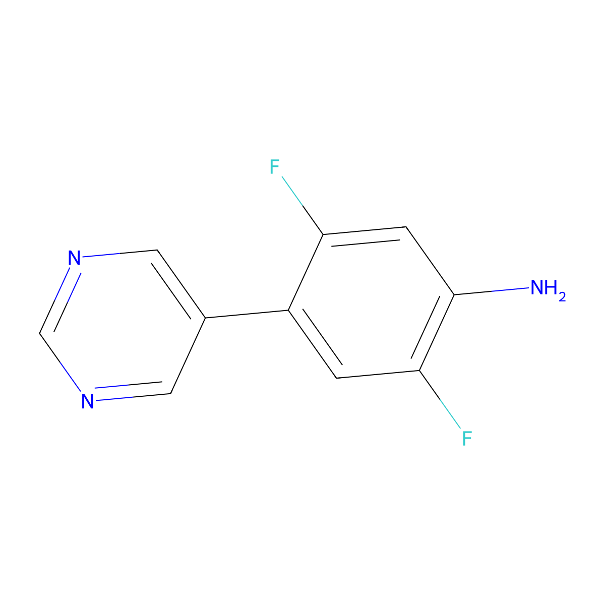 2,5-Difluoro-4-(pyrimidin-5-yl)aniline molecular structure, CAS 1703003-27-3