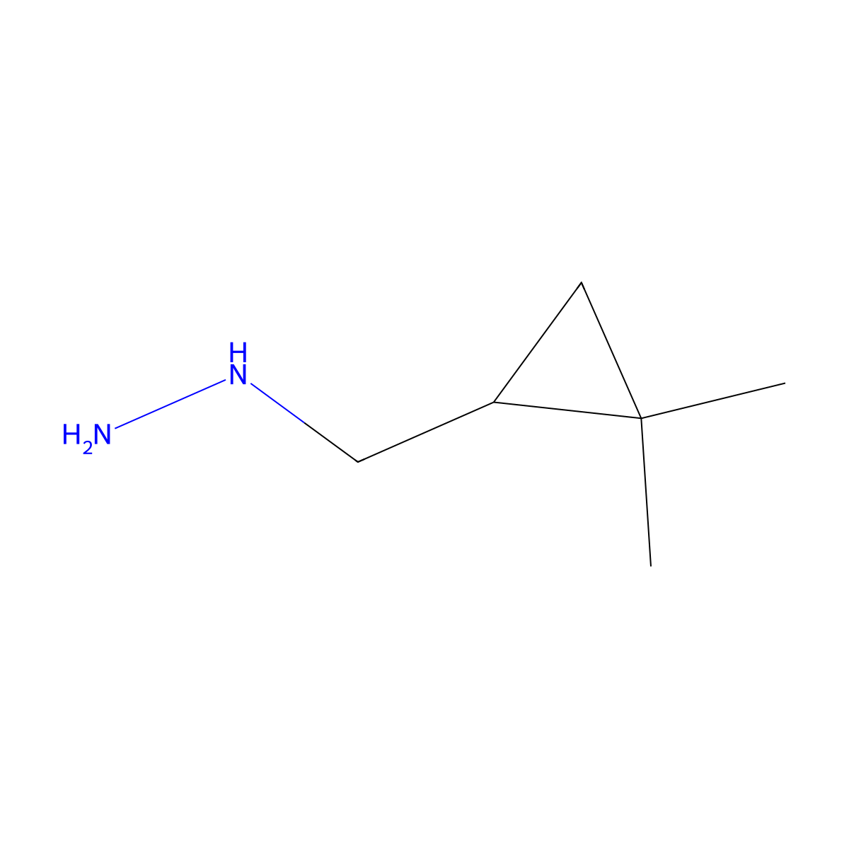 [(2,2-Dimethylcyclopropyl)methyl]hydrazine molecular structure, CAS 1703008-75-6