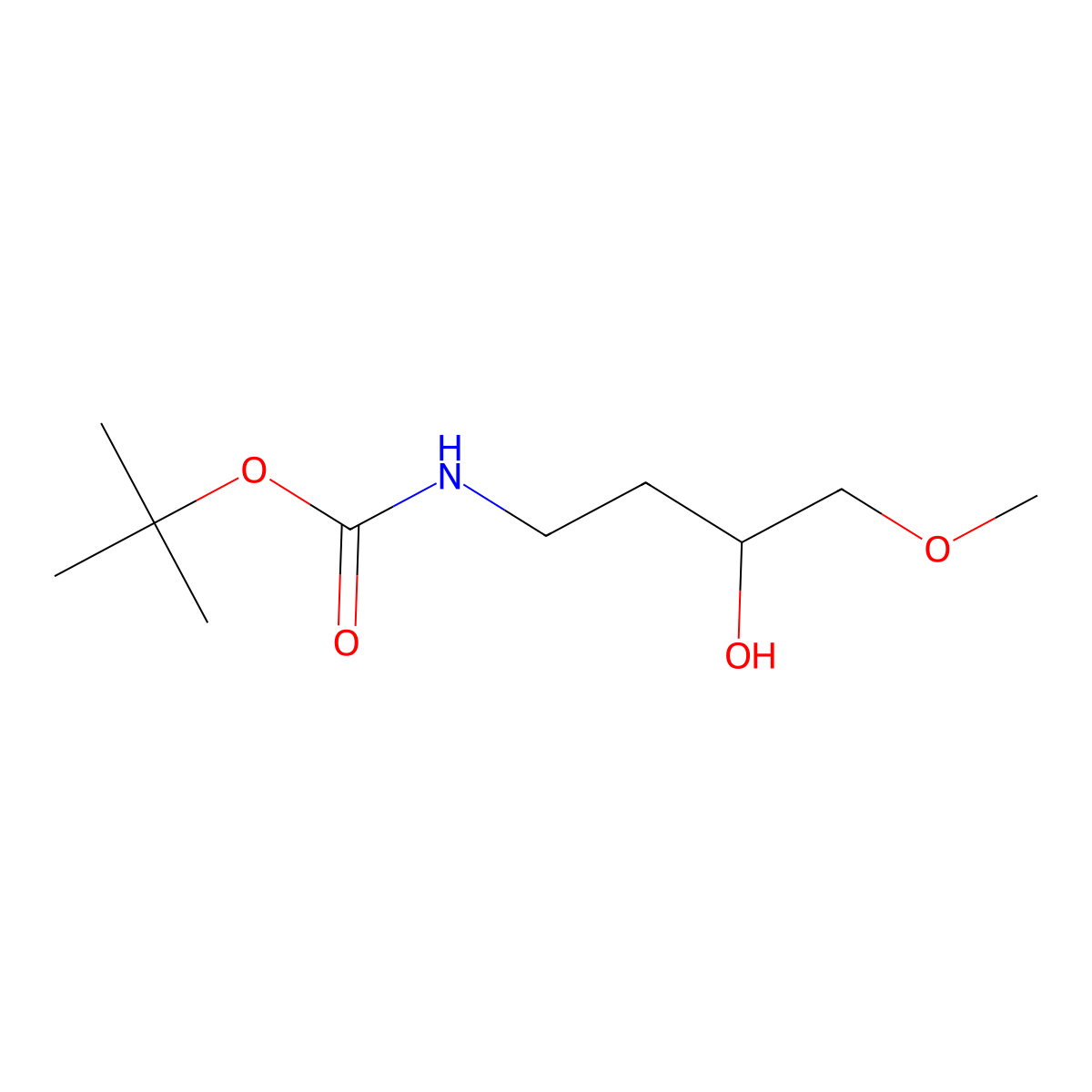 tert-butylN-(3-hydroxy-4-methoxybutyl)carbamate molecular structure, CAS 1703016-55-0
