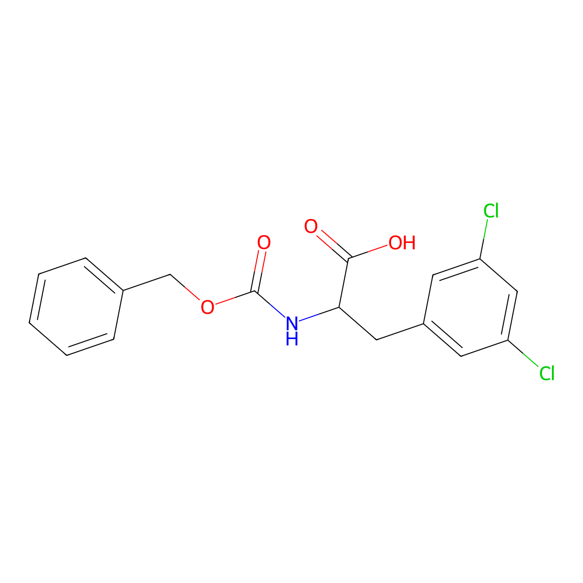 2-{[(Benzyloxy)carbonyl]amino}-3-(3,5-dichlorophenyl)propanoic acid molecular structure, CAS 1703017-80-4