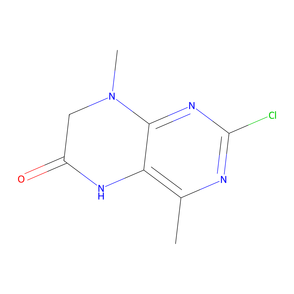 2-Chloro-4,8-dimethyl-5,7-dihydropteridin-6-one molecular structure, CAS 1703018-82-9