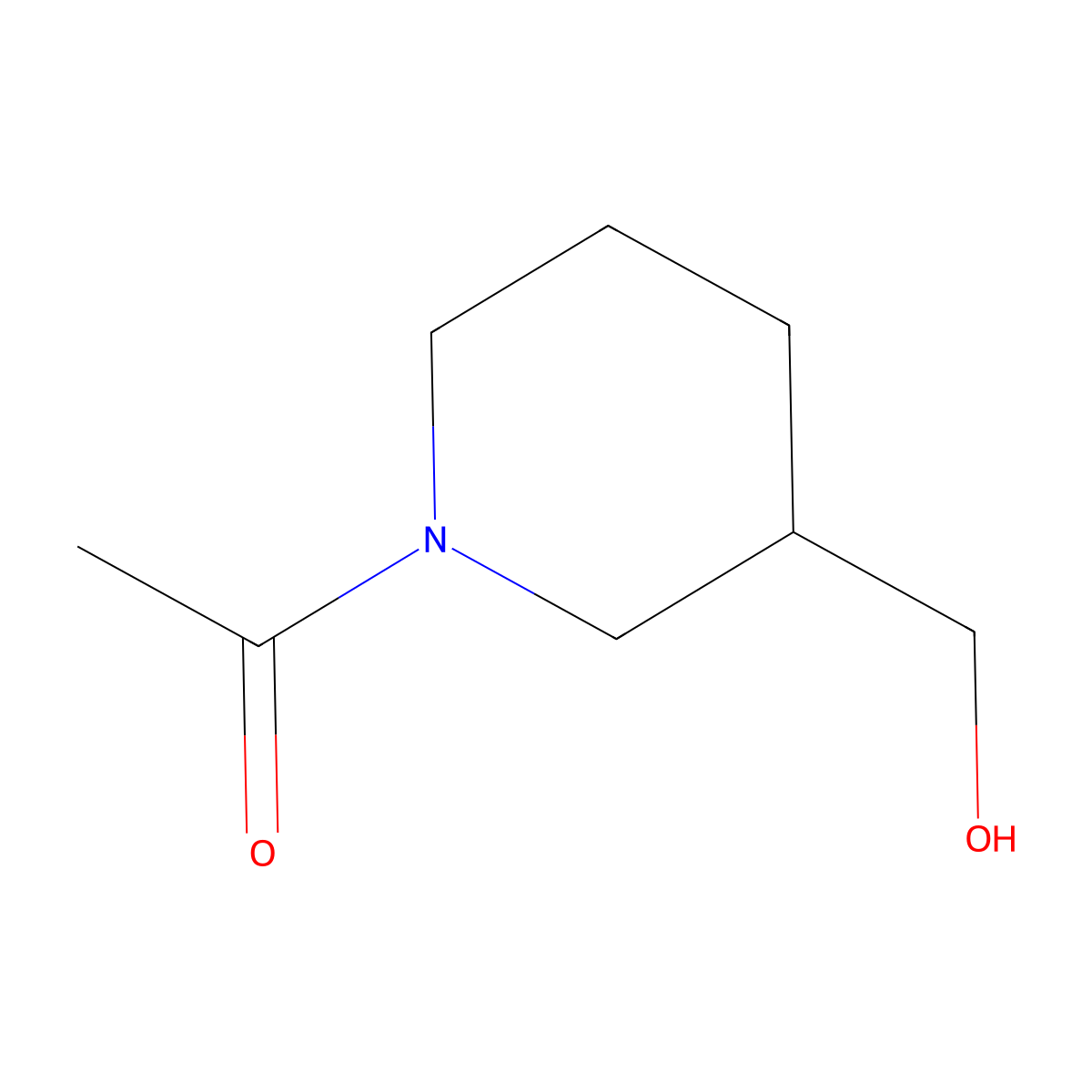 1-(3-(Hydroxymethyl)piperidin-1-yl)ethanone molecular structure, CAS 170302-87-1