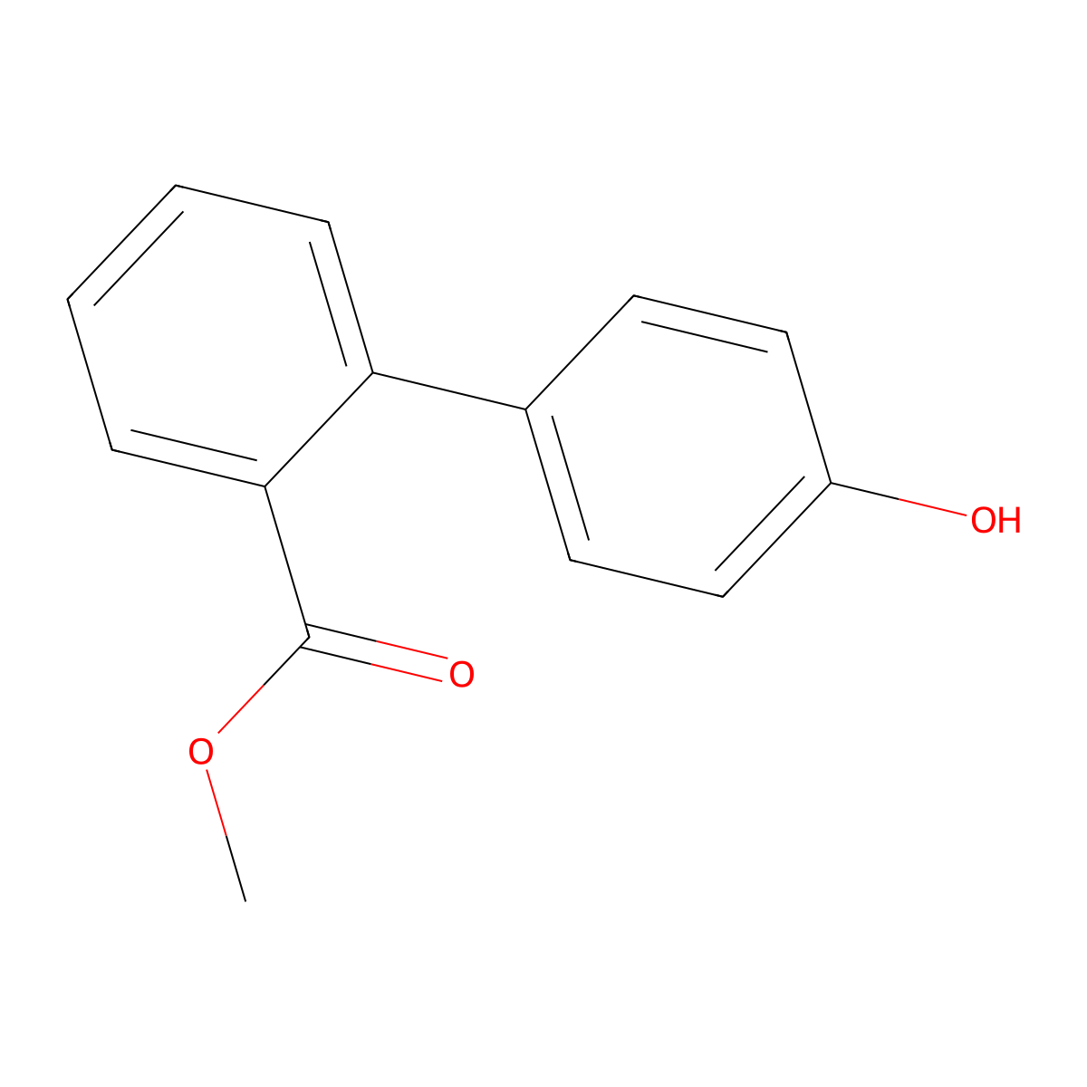 Methyl 2-(4-hydroxyphenyl)benzoate molecular structure, CAS 170304-68-4