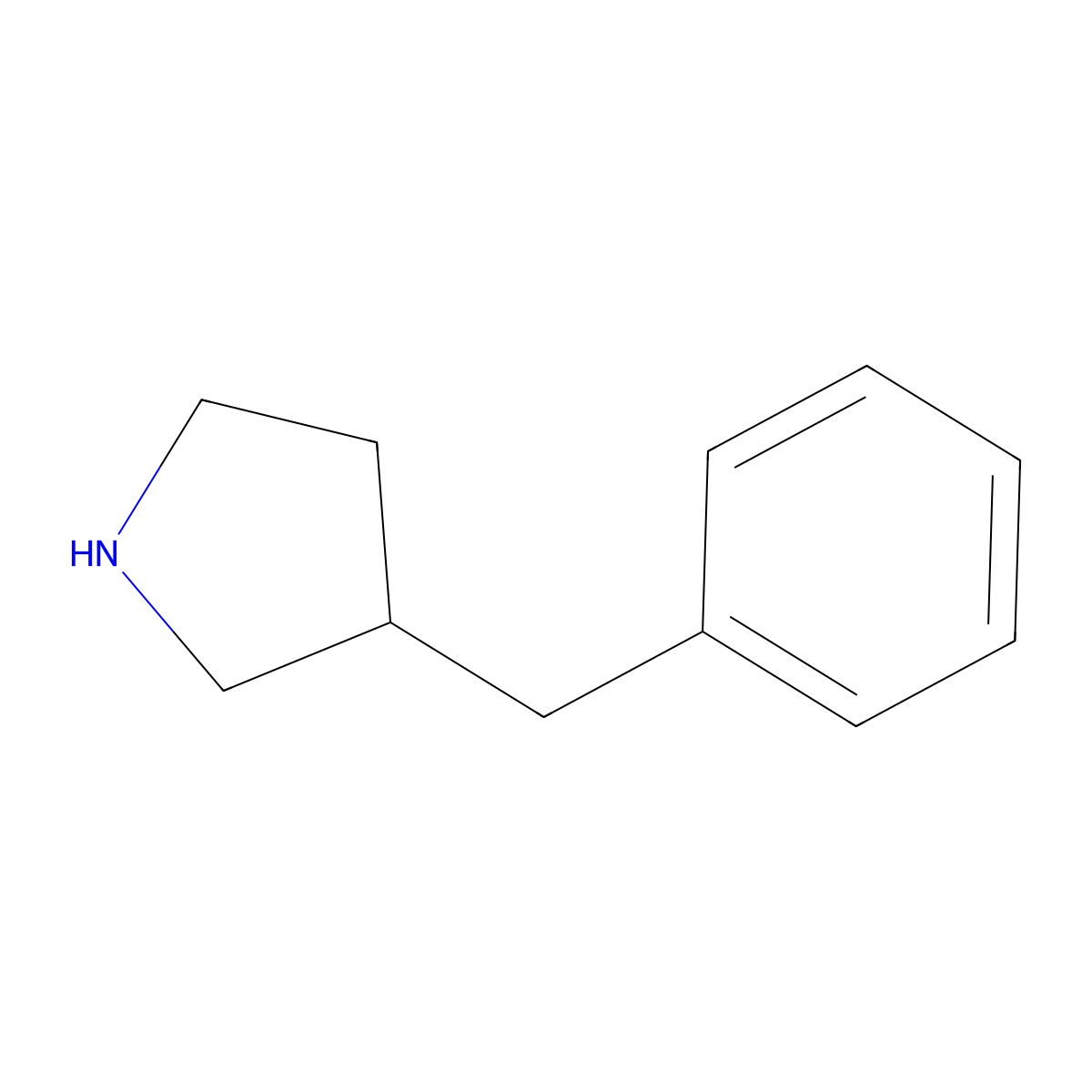 3-Benzylpyrrolidine molecular structure, CAS 170304-83-3