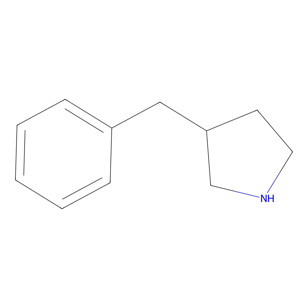 3-Benzylpyrrolidine molecular structure, CAS 170304-83-3