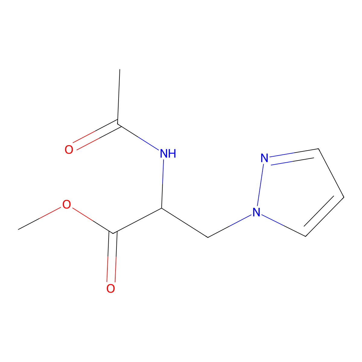 Methyl 2-Acetamido-3-(1-pyrazolyl)propanoate molecular structure, CAS 170305-15-4
