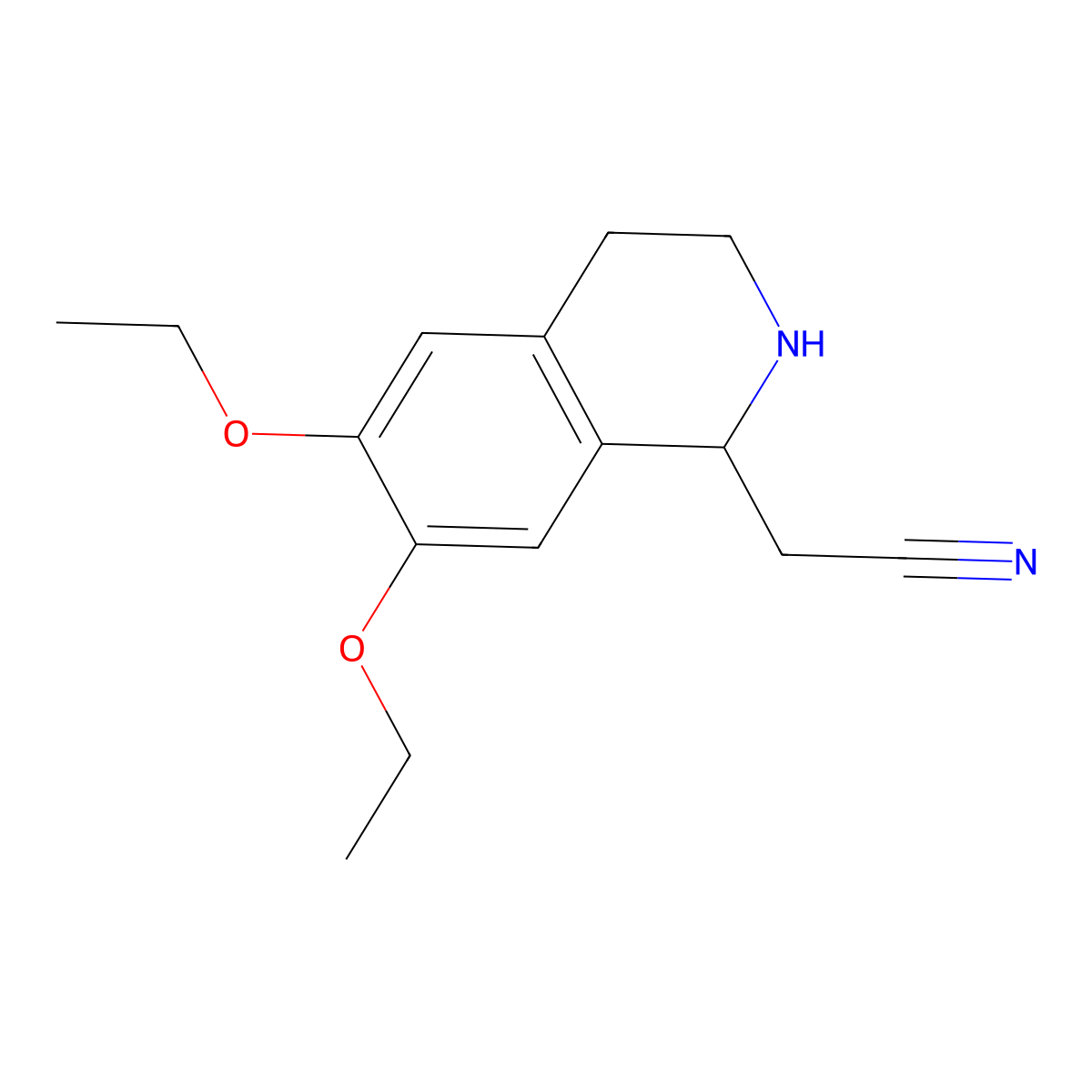 2-(6,7-Diethoxy-1,2,3,4-tetrahydroisoquinolin-1-yl)acetonitrile molecular structure, CAS 170306-62-4