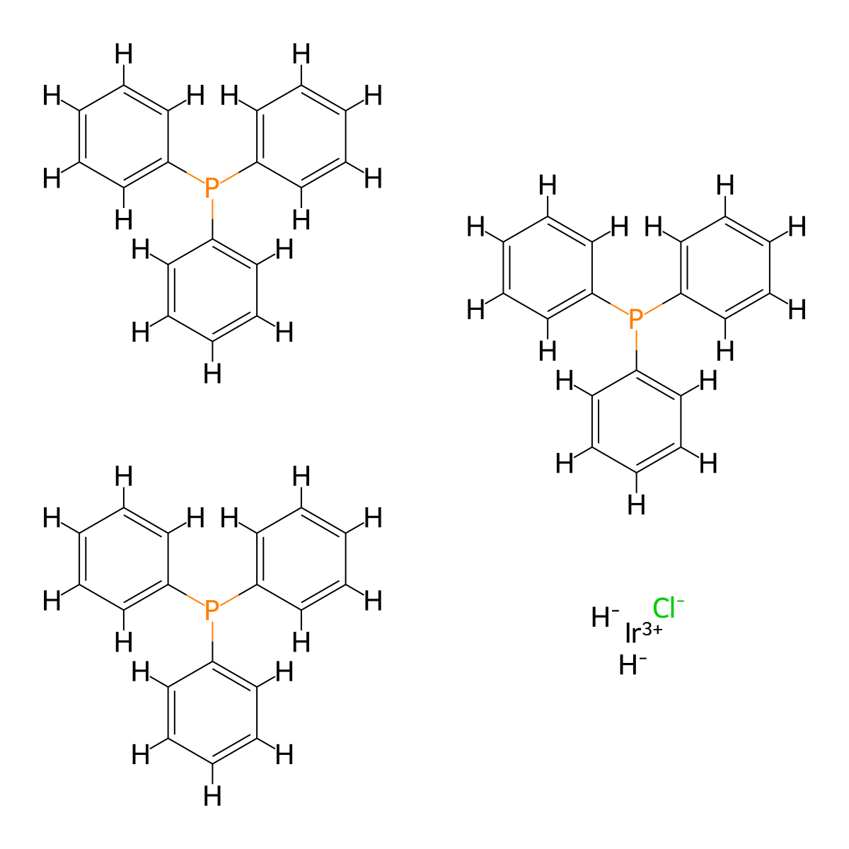 Chlorodihydrotris(triphenylphosphine)iridium molecular structure, CAS 17035-59-5