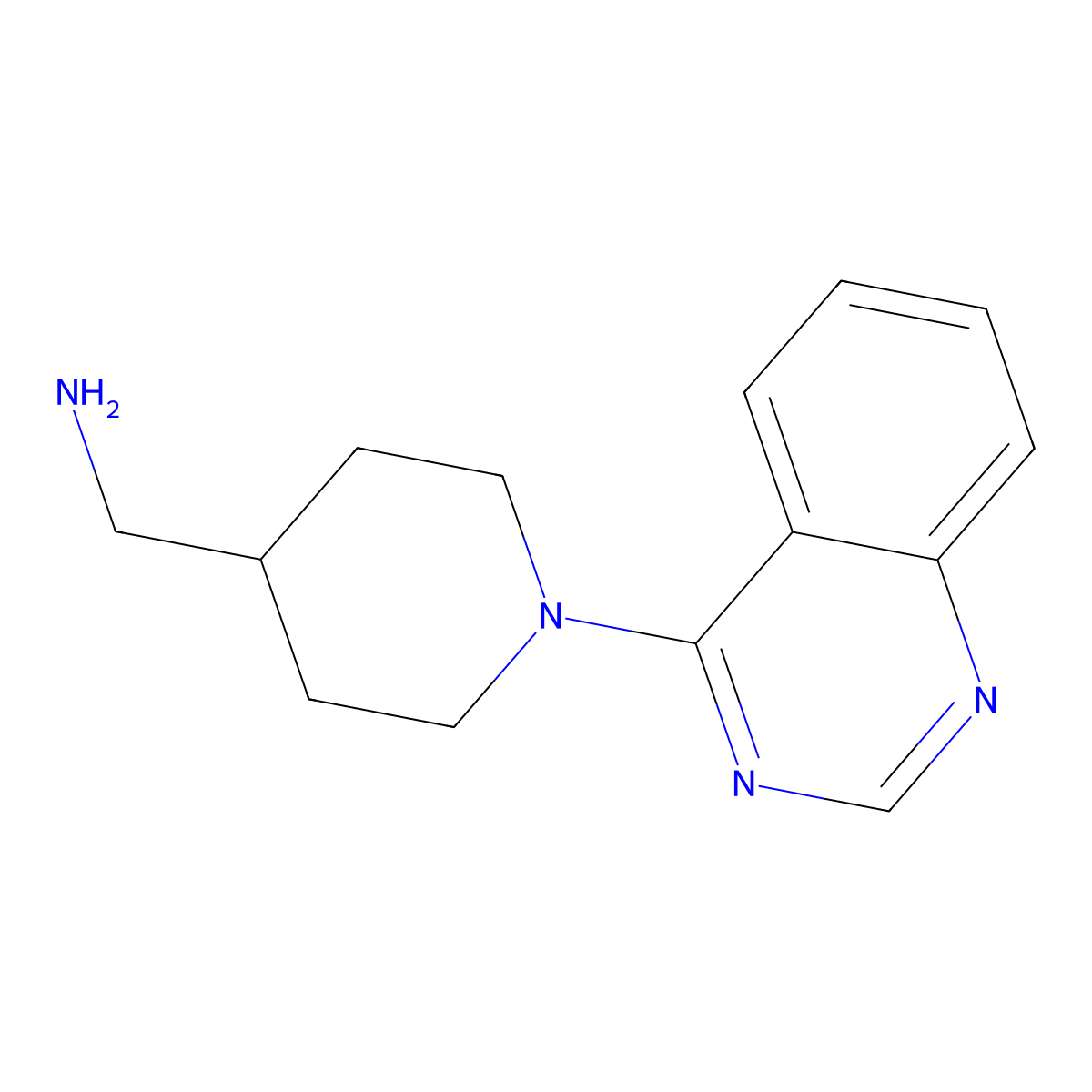 [(1-Quinazolin-4-ylpiperidin-4-yl)methyl]amine molecular structure, CAS 170353-27-2