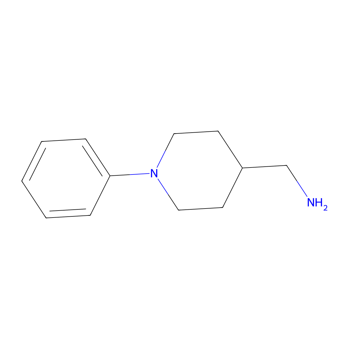 (1-Phenylpiperidin-4-YL)methanamine molecular structure, CAS 170353-35-2