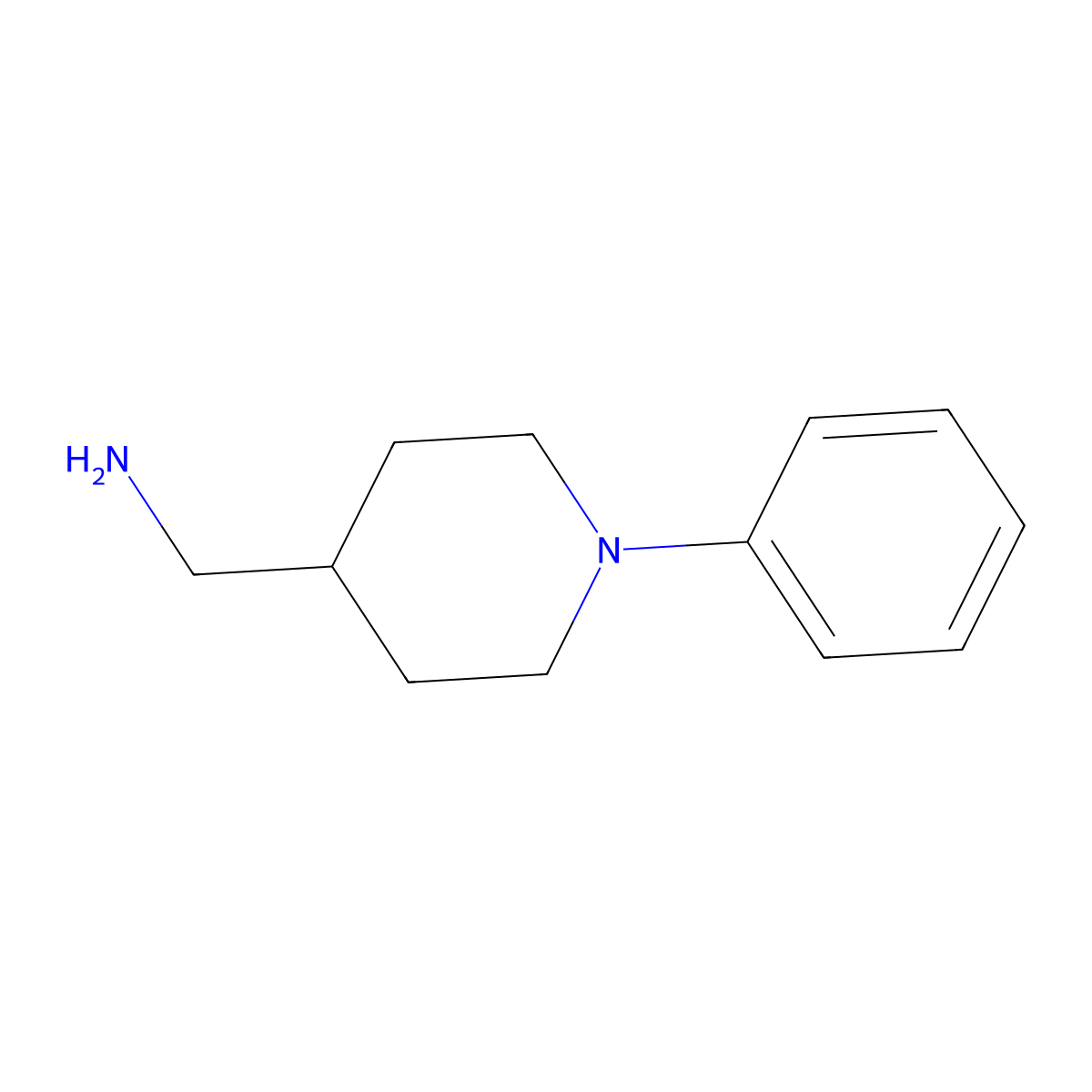 (1-Phenylpiperidin-4-YL)methanamine molecular structure, CAS 170353-35-2