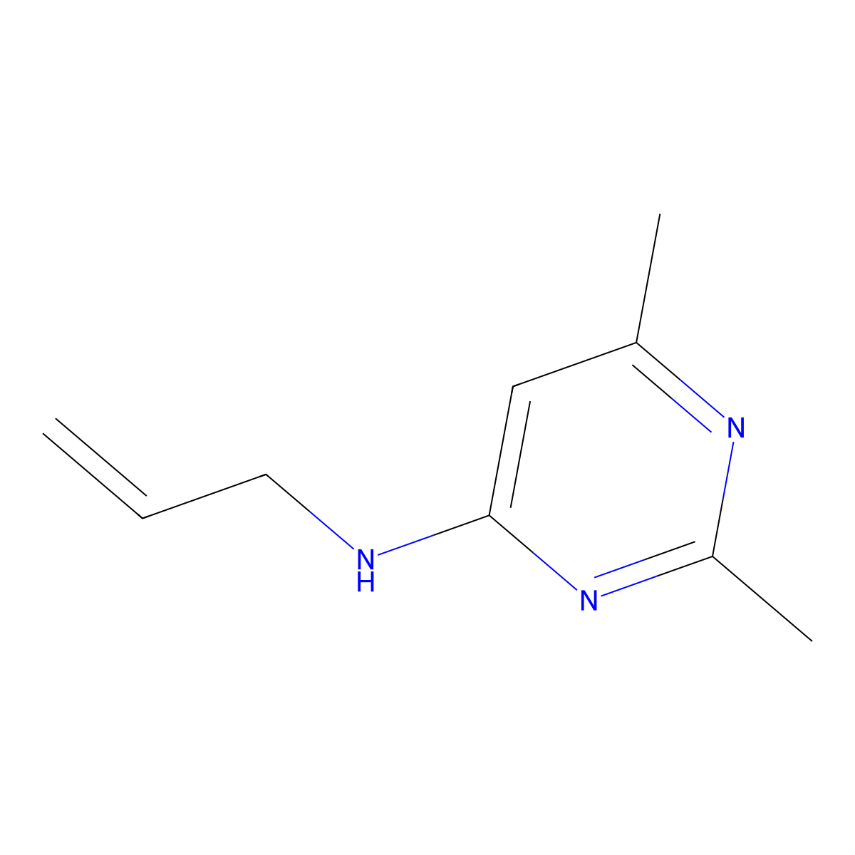 2,6-dimethyl-N-prop-2-enylpyrimidin-4-amine molecular structure, CAS 170355-34-7