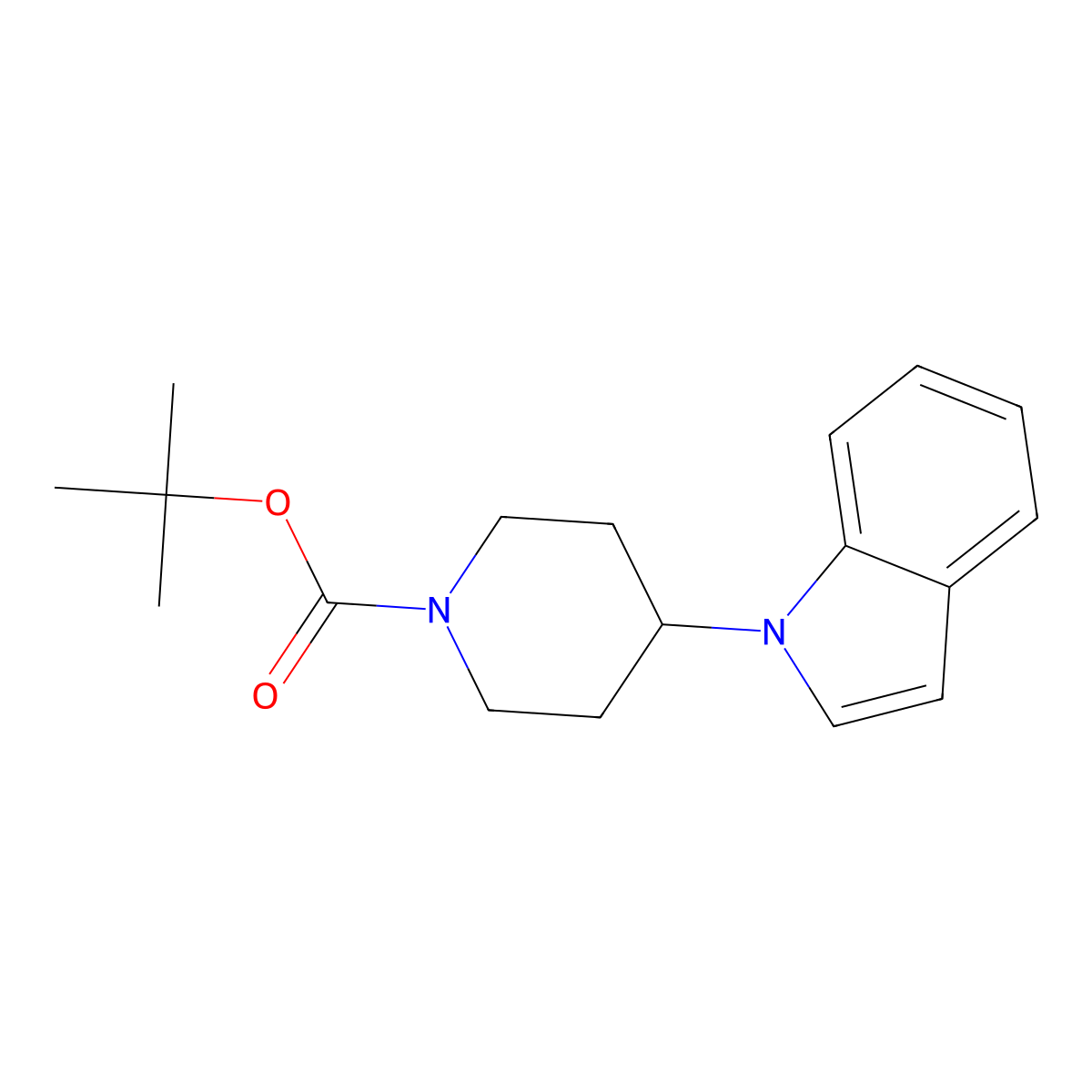 tert-Butyl 4-(1H-indol-1-yl)piperidine-1-carboxylate molecular structure, CAS 170364-89-3