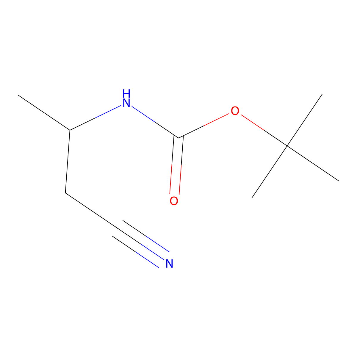 (R)-Tert-butyl (1-cyanopropan-2-YL)carbamate molecular structure, CAS 170367-68-7
