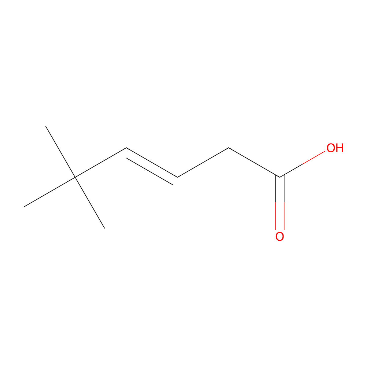 (3E)-5,5-dimethylhex-3-enoic acid molecular structure, CAS 170373-64-5