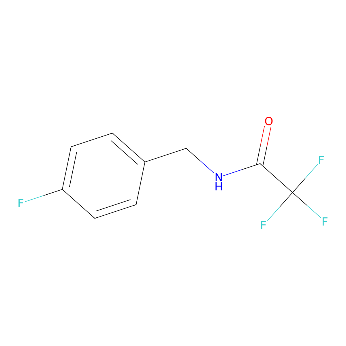 2,2,2-trifluoro-N-[(4-fluorophenyl)methyl]acetamide molecular structure, CAS 170374-90-0