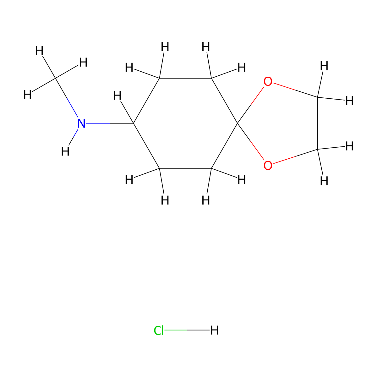 N-Methyl-1,4-dioxaspiro[4.5]decan-8-amine hydrochloride molecular structure, CAS 1703755-78-5