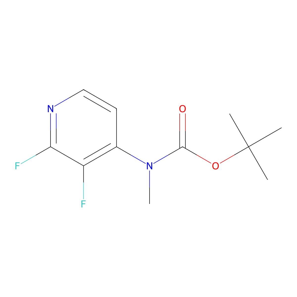 tert-butyl N-(2,3-difluoropyridin-4-yl)-N-methylcarbamate molecular structure, CAS 1703766-62-4