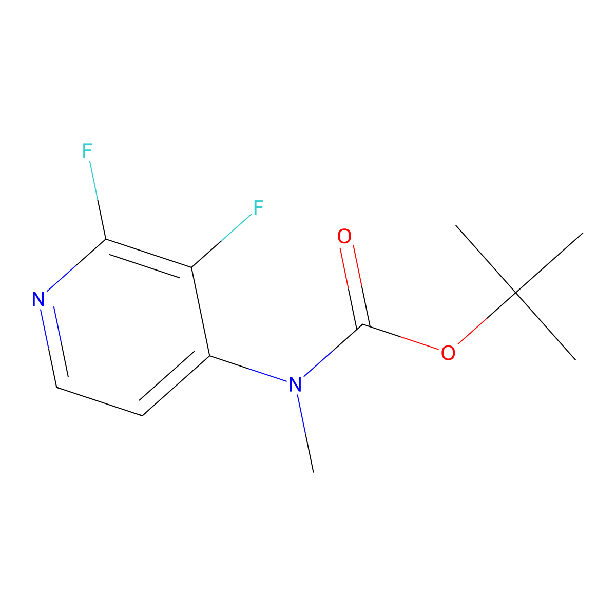 tert-butyl N-(2,3-difluoropyridin-4-yl)-N-methylcarbamate molecular structure, CAS 1703766-62-4