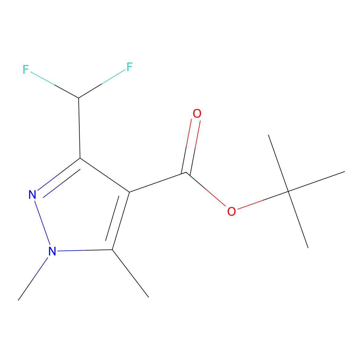 tert-butyl 3-(difluoromethyl)-1,5-dimethyl-1H-pyrazole-4-carboxylate molecular structure, CAS 1703774-17-7