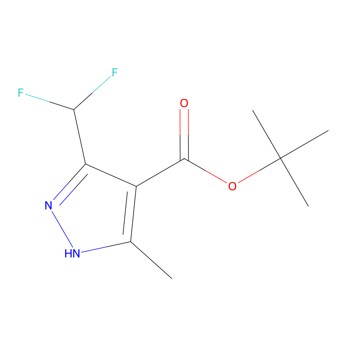 tert-Butyl 3-(difluoromethyl)-5-methyl-1H-pyrazole-4-carboxylate molecular structure, CAS 1703774-26-8