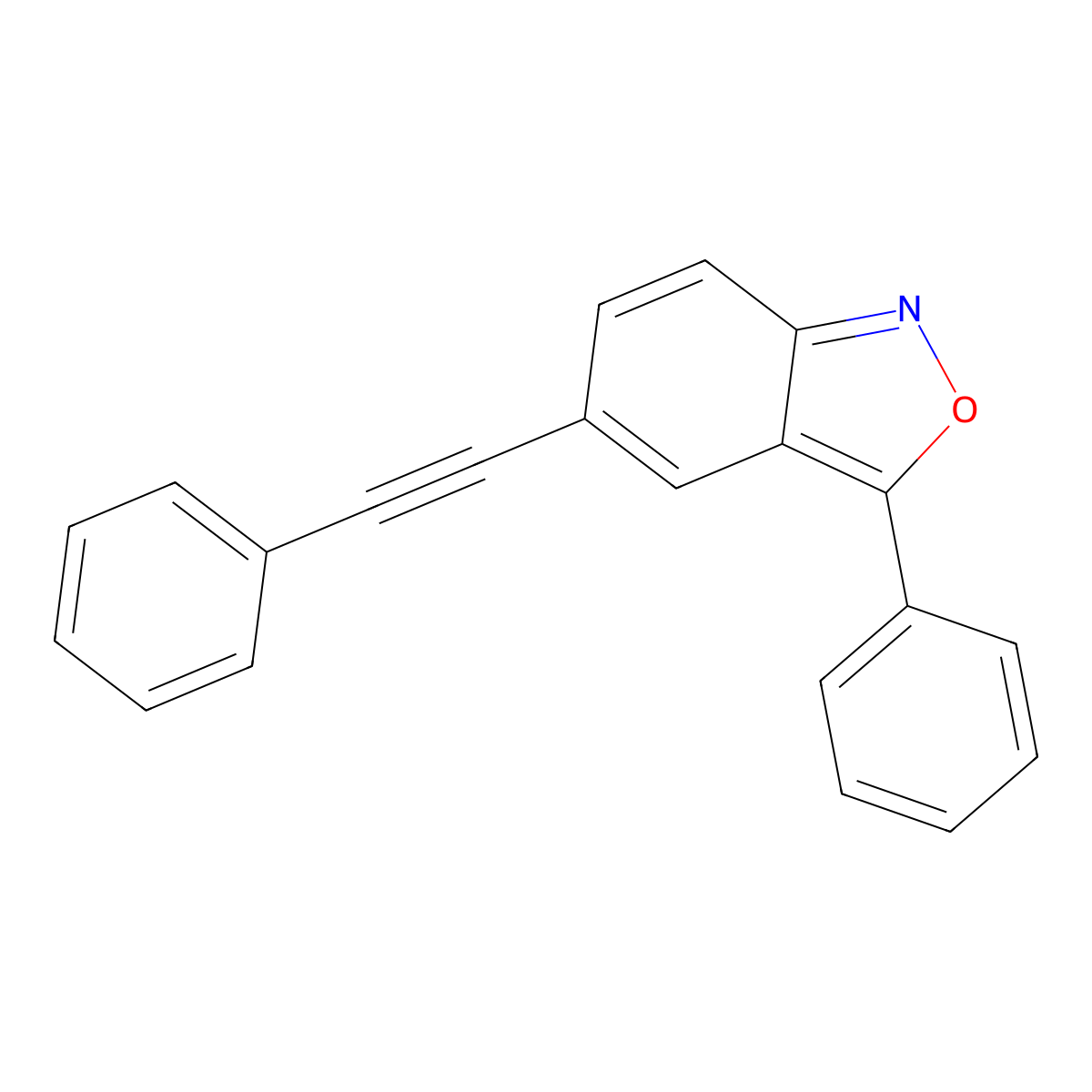 3-Phenyl-5-(2-phenylethynyl)-2,1-benzoxazole molecular structure, CAS 170378-65-1