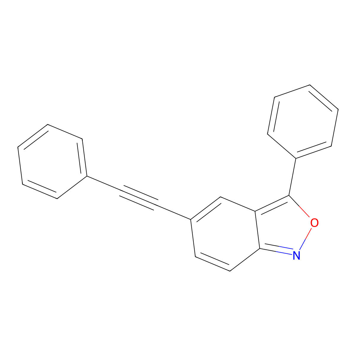 3-Phenyl-5-(2-phenylethynyl)-2,1-benzoxazole molecular structure, CAS 170378-65-1