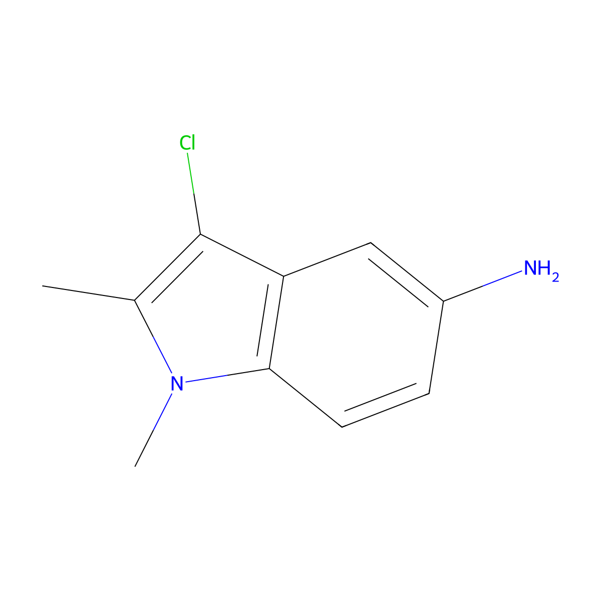 3-Chloro-1,2-dimethyl-1H-indol-5-amine molecular structure, CAS 1703788-60-6