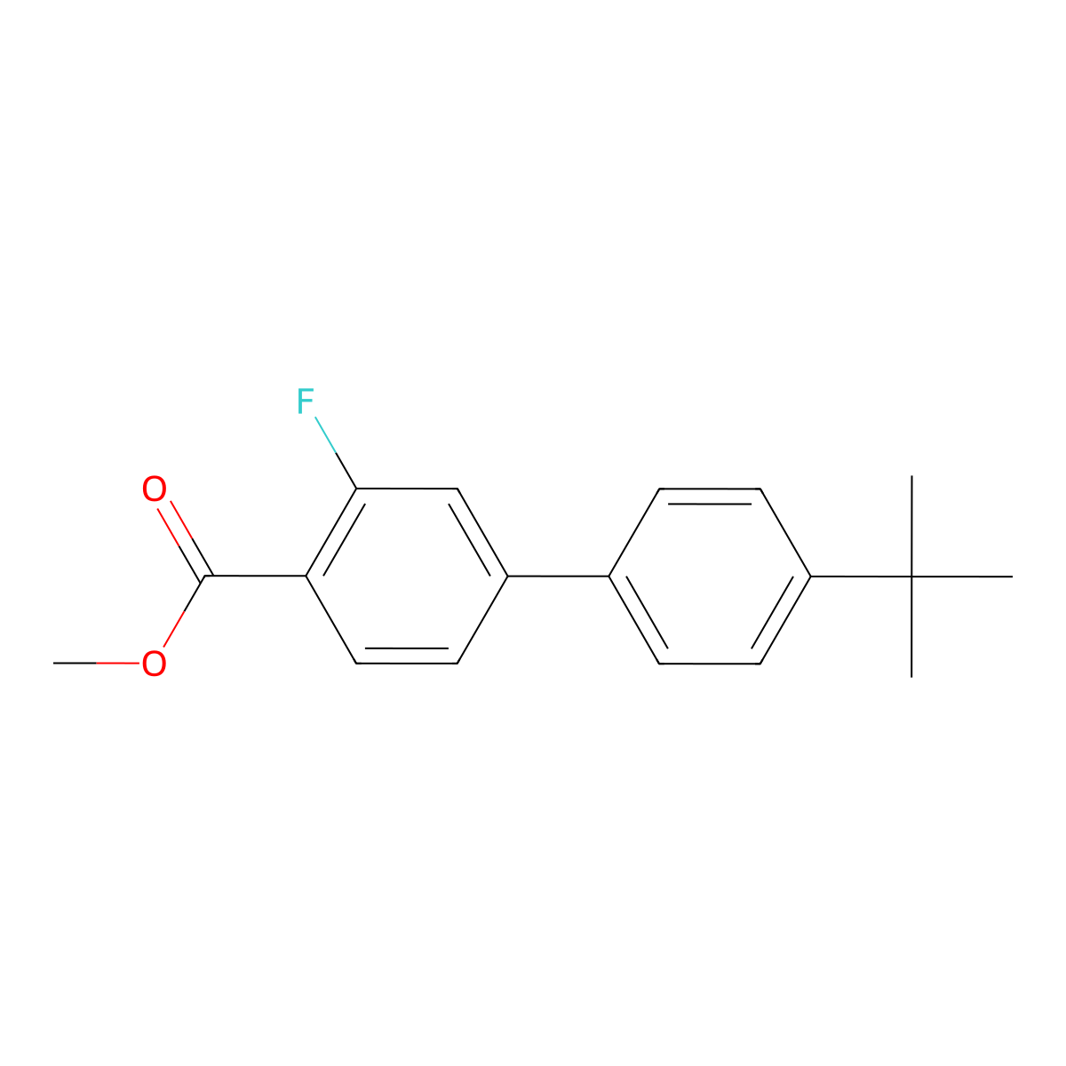 Methyl 4-(4-tert-butylphenyl)-2-fluorobenzoate molecular structure, CAS 1703798-86-0