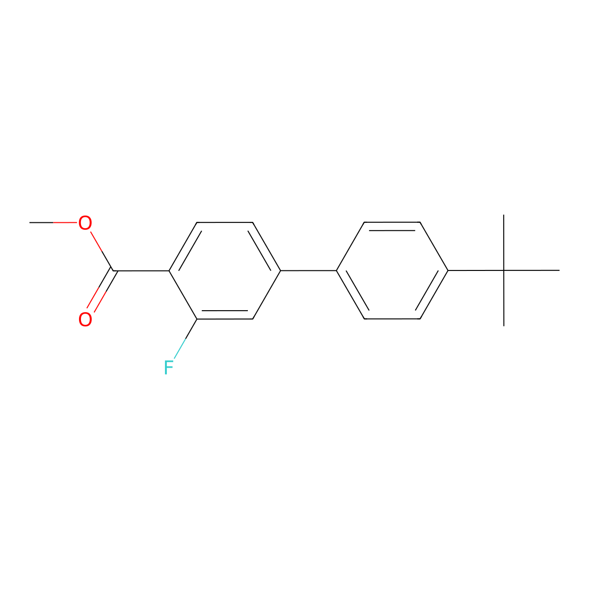 Methyl 4-(4-tert-butylphenyl)-2-fluorobenzoate molecular structure, CAS 1703798-86-0