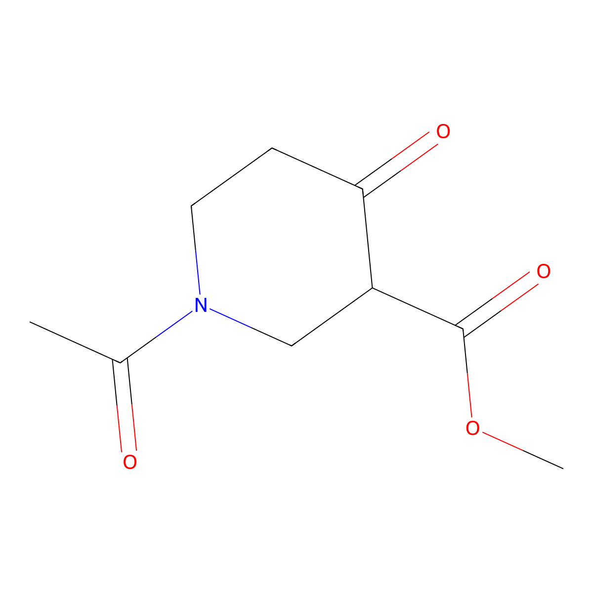 Methyl 1-acetyl-4-oxopiperidine-3-carboxylate molecular structure, CAS 17038-83-4