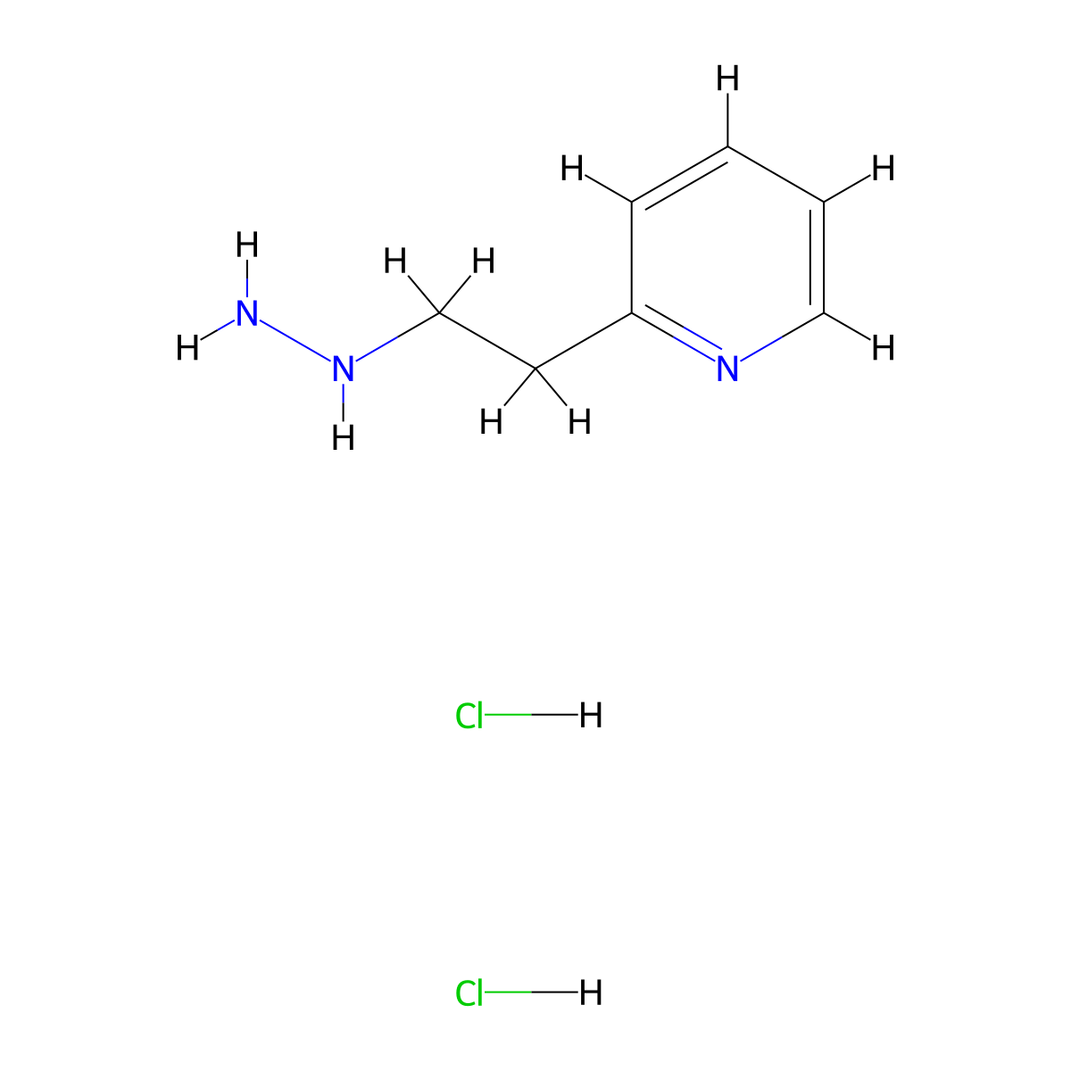 Pyridine, 2-(2-hydrazinoethyl)-, dihydrochloride molecular structure, CAS 17038-99-2