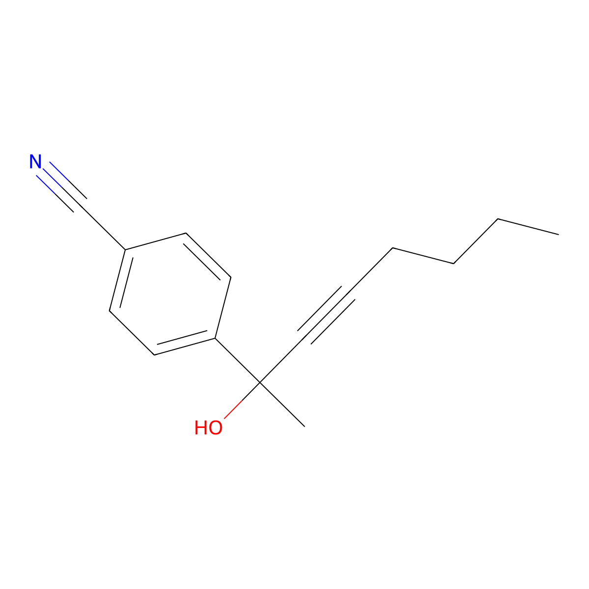 4-(1-Hydroxy-1-methyl-2-heptyn-1-YL)benzonitrile molecular structure, CAS 1703800-91-2