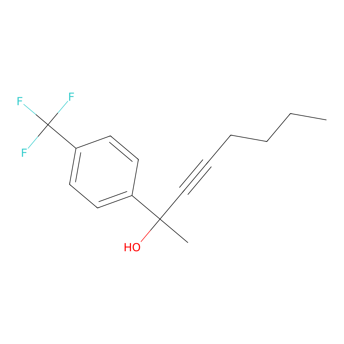 2-(4-(Trifluoromethyl)phenyl)oct-3-YN-2-OL molecular structure, CAS 1703800-92-3