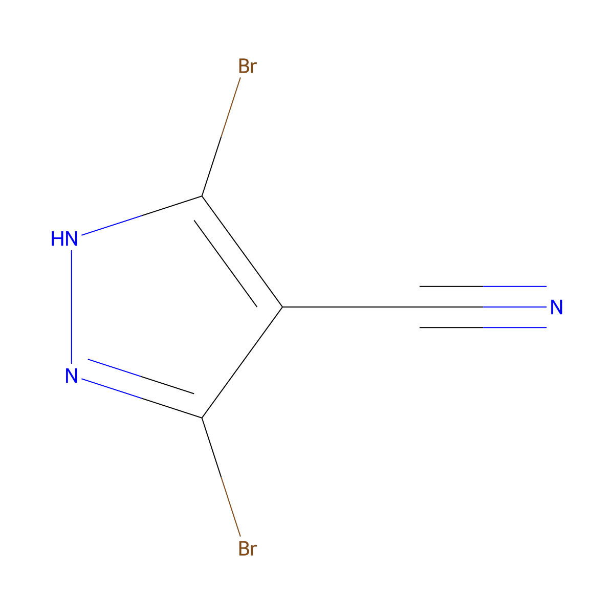 3,5-Dibromo-1H-pyrazole-4-carbonitrile molecular structure, CAS 1703808-53-0