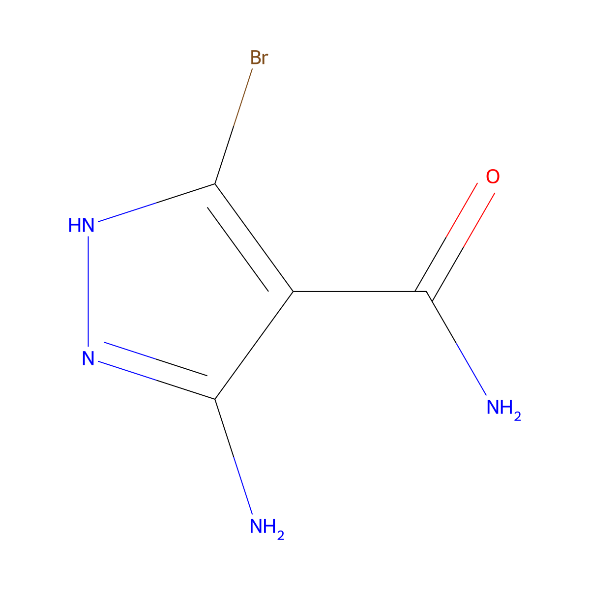 3-Amino-5-bromo-1H-pyrazole-4-carboxamide molecular structure, CAS 1703808-61-0