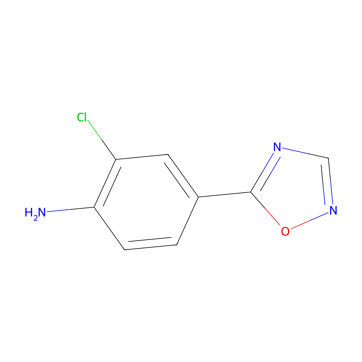 2-Chloro-4-(1,2,4-oxadiazol-5-yl)aniline molecular structure, CAS 1703808-94-9