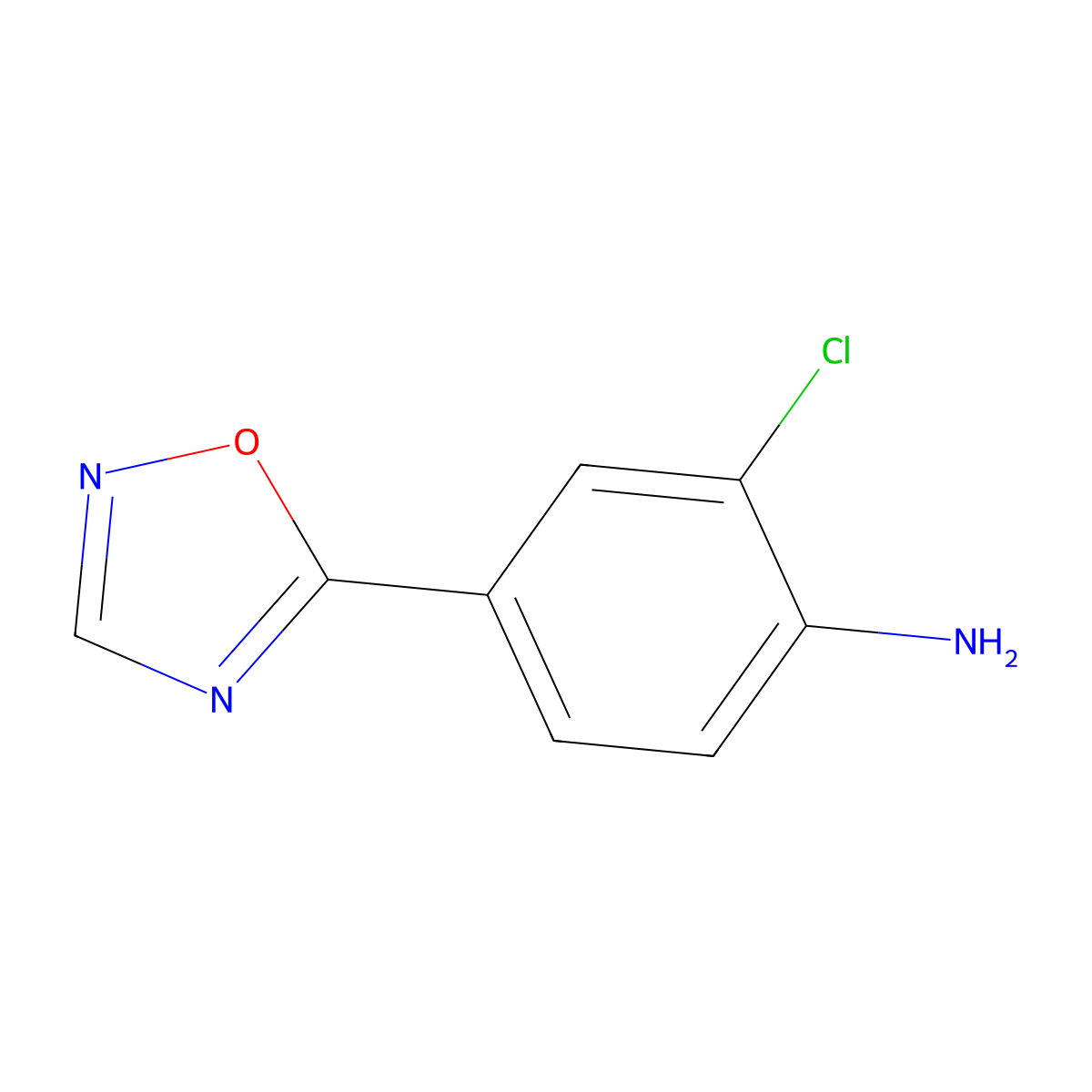 2-Chloro-4-(1,2,4-oxadiazol-5-yl)aniline molecular structure, CAS 1703808-94-9